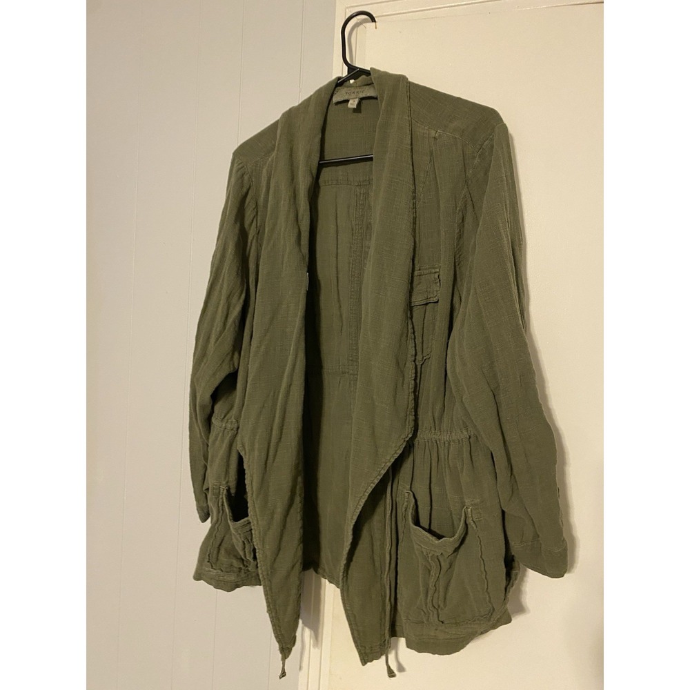 Torrid Women's cardigan Plus Size 3XL Army Green Button Long Sleeve V Neck Top